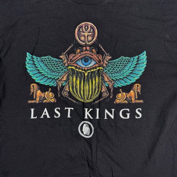 Last Kings T Shirt Mens Large Black Graphic Tee Egyptian Scarab Hip Hop Streetwe - Picture 2 of 8
